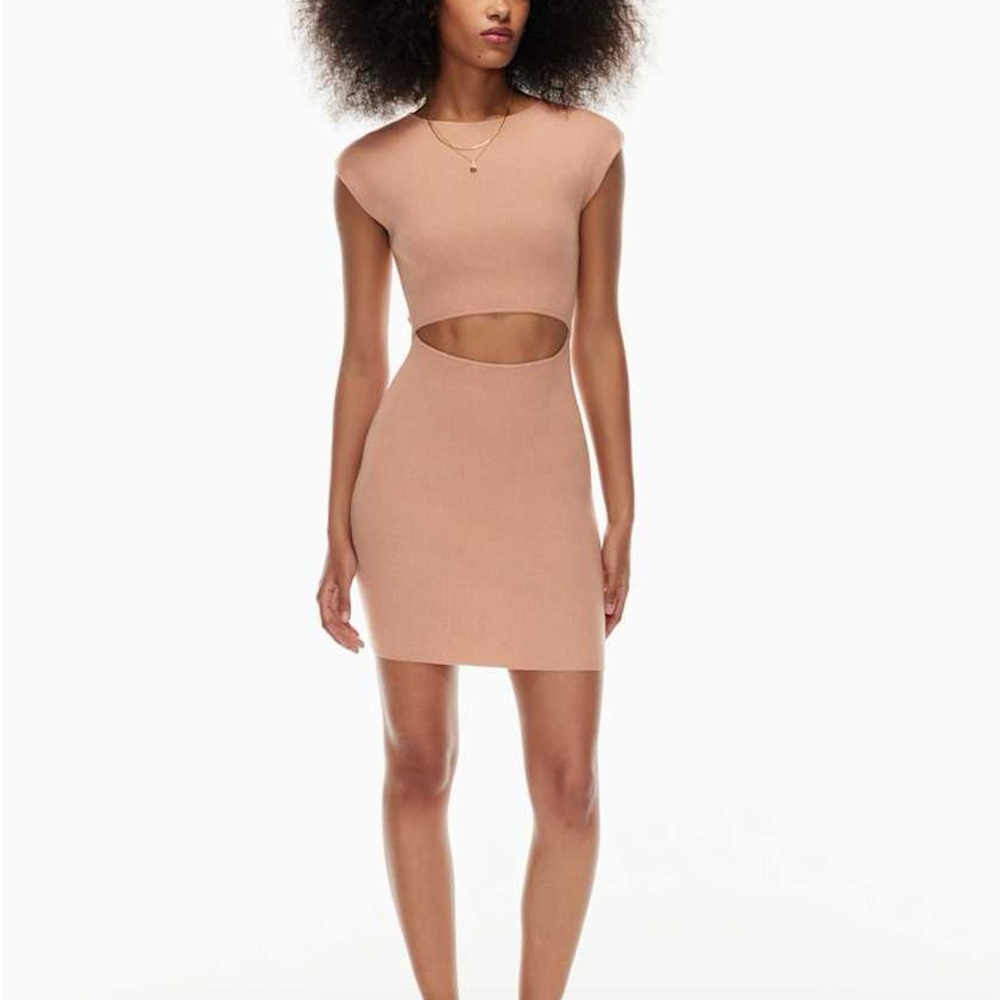 Wilfred Aritzia Cutout Knit Mini Dress
